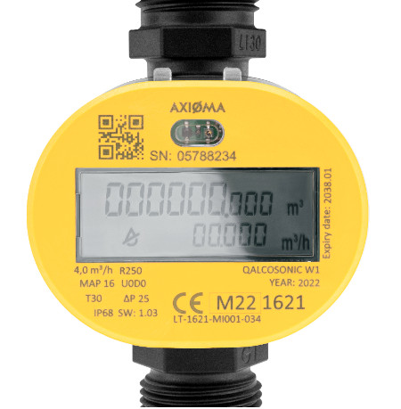Yellow communicating water meter
