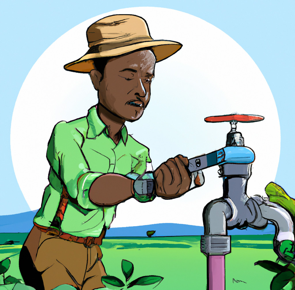 A man reducing water production